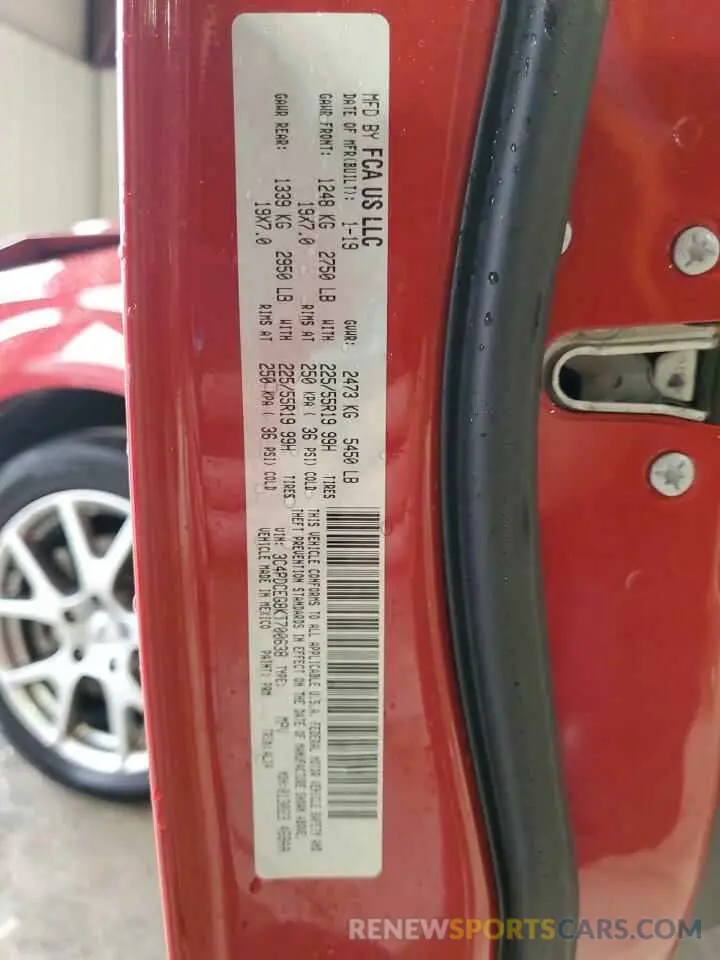 13 Photograph of a damaged car 3C4PDCEG8KT700638 DODGE JOURNEY 2019