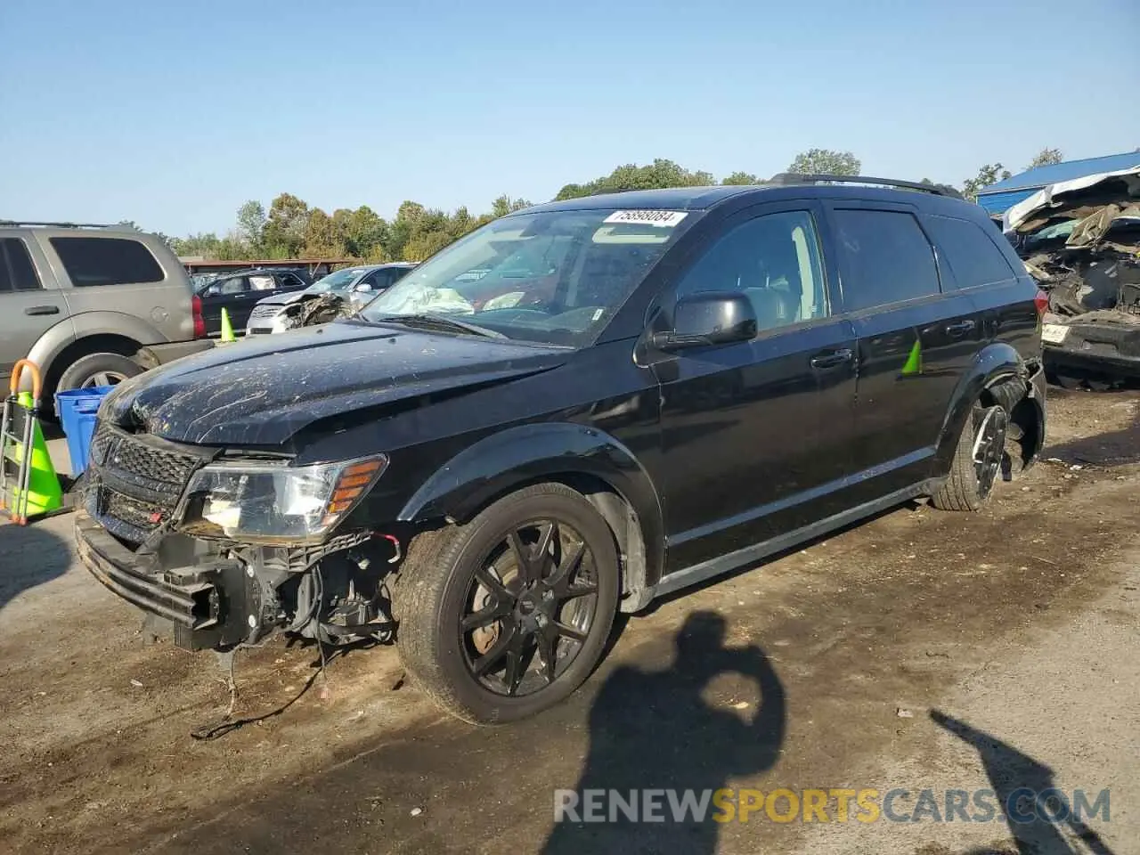 1 Photograph of a damaged car 3C4PDDEG0KT739262 DODGE JOURNEY 2019