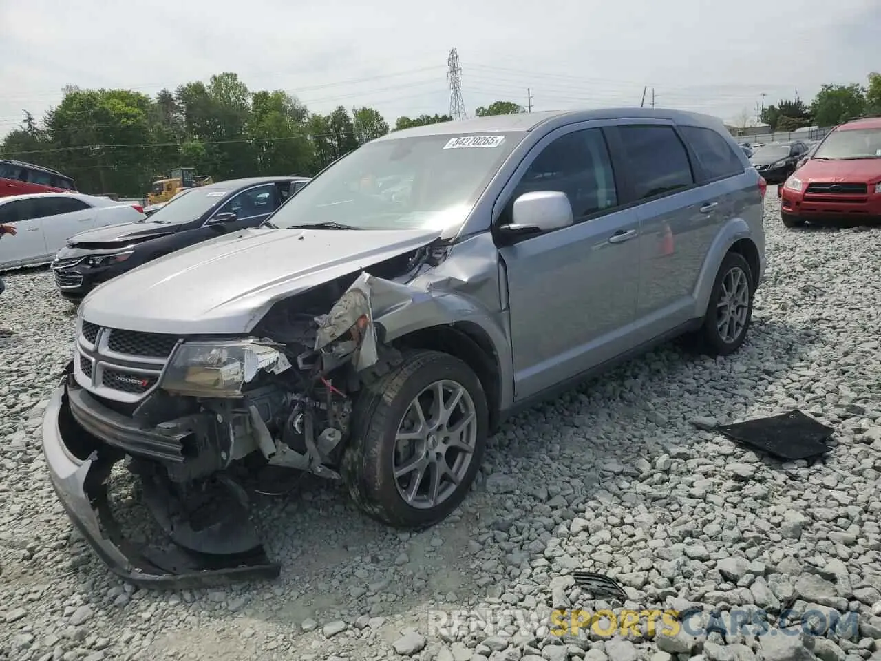 1 Photograph of a damaged car 3C4PDDEG9KT784619 DODGE JOURNEY 2019