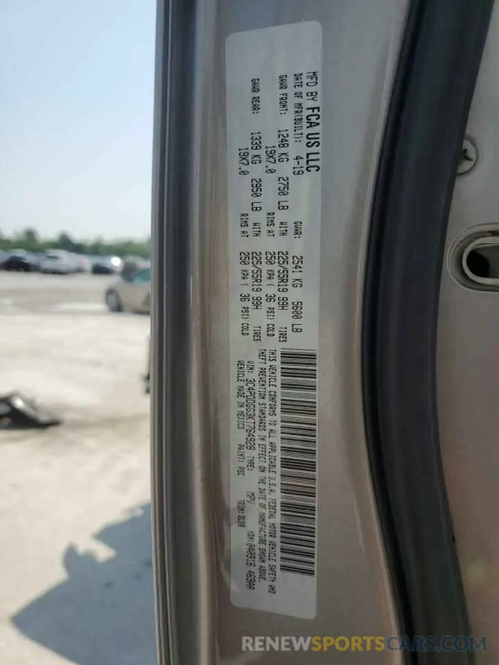 14 Photograph of a damaged car 3C4PDDGG3KT764928 DODGE JOURNEY 2019