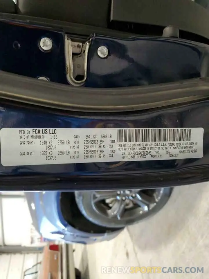 13 Photograph of a damaged car 3C4PDDGGXKT688091 DODGE JOURNEY 2019