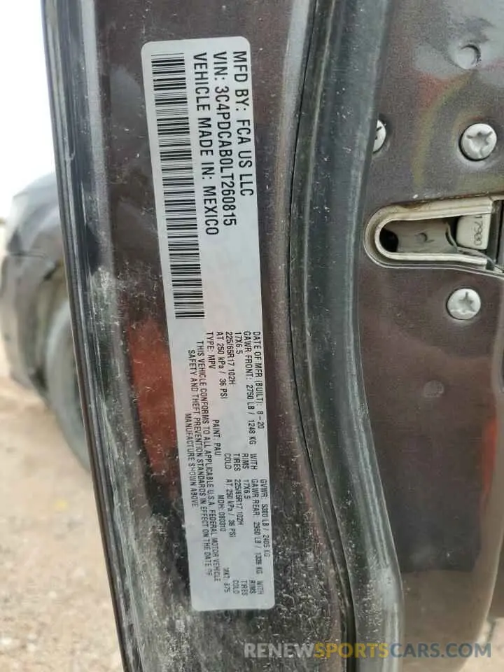 13 Photograph of a damaged car 3C4PDCAB0LT260815 DODGE JOURNEY 2020