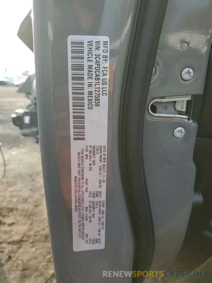 13 Photograph of a damaged car 3C4PDCAB1LT275839 DODGE JOURNEY 2020
