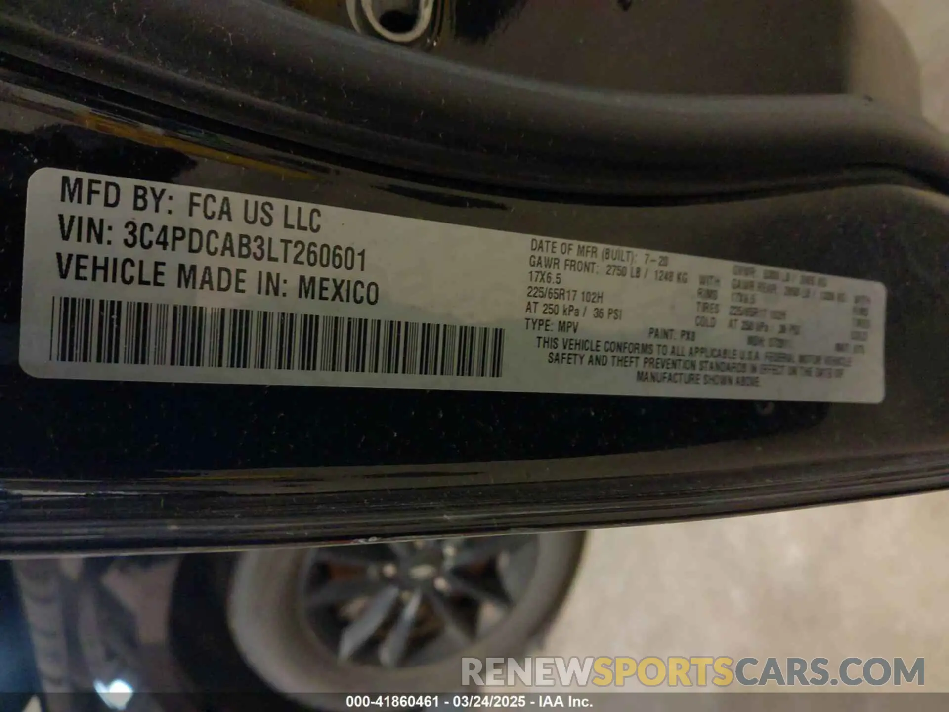 9 Photograph of a damaged car 3C4PDCAB3LT260601 DODGE JOURNEY 2020