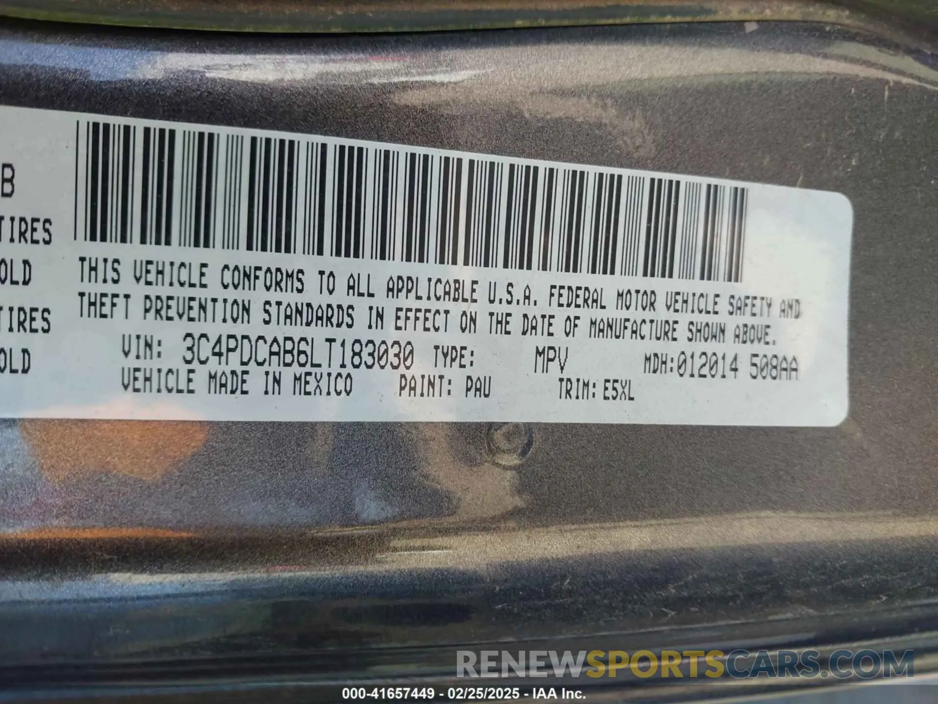 9 Photograph of a damaged car 3C4PDCAB6LT183030 DODGE JOURNEY 2020