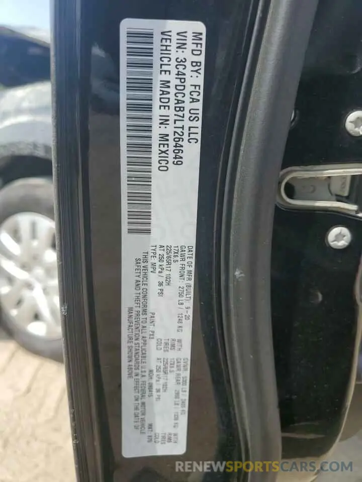 15 Photograph of a damaged car 3C4PDCAB7LT264649 DODGE JOURNEY 2020