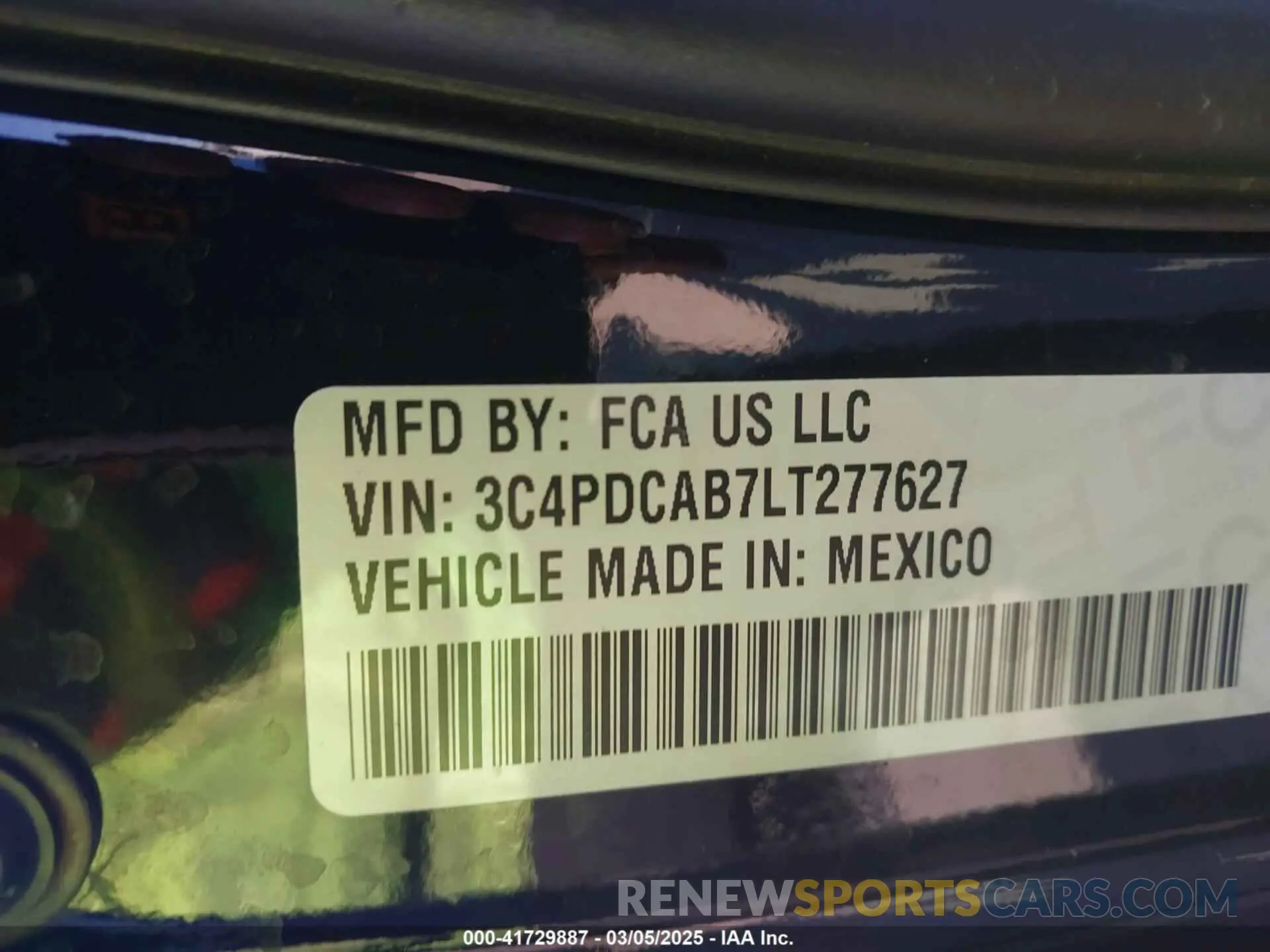 9 Photograph of a damaged car 3C4PDCAB7LT277627 DODGE JOURNEY 2020