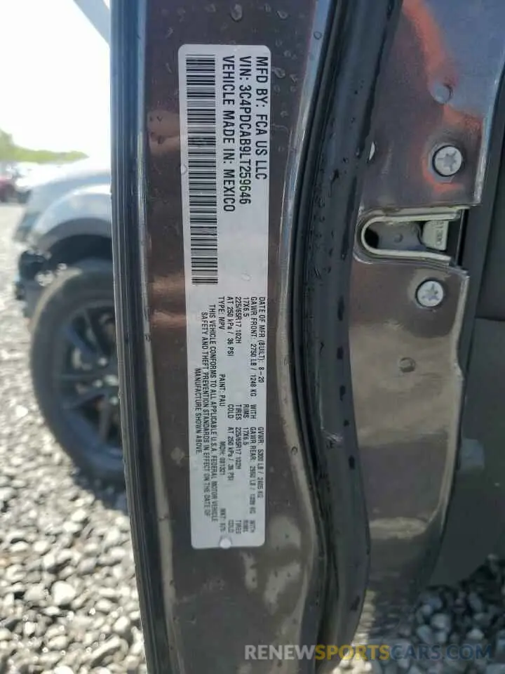 12 Photograph of a damaged car 3C4PDCAB9LT259646 DODGE JOURNEY 2020