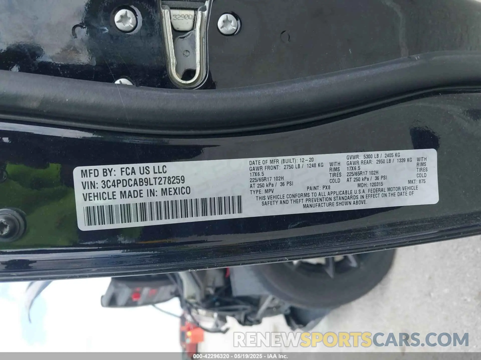 9 Photograph of a damaged car 3C4PDCAB9LT278259 DODGE JOURNEY 2020
