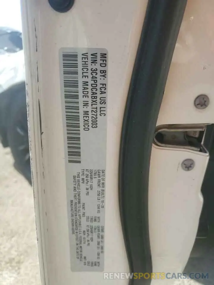 13 Photograph of a damaged car 3C4PDCABXLT272003 DODGE JOURNEY 2020