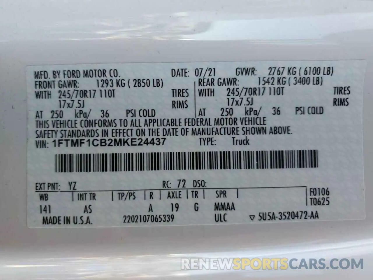 15 Photograph of a damaged car 1FTMF1CB2MKE24437 FORD All Models 2021