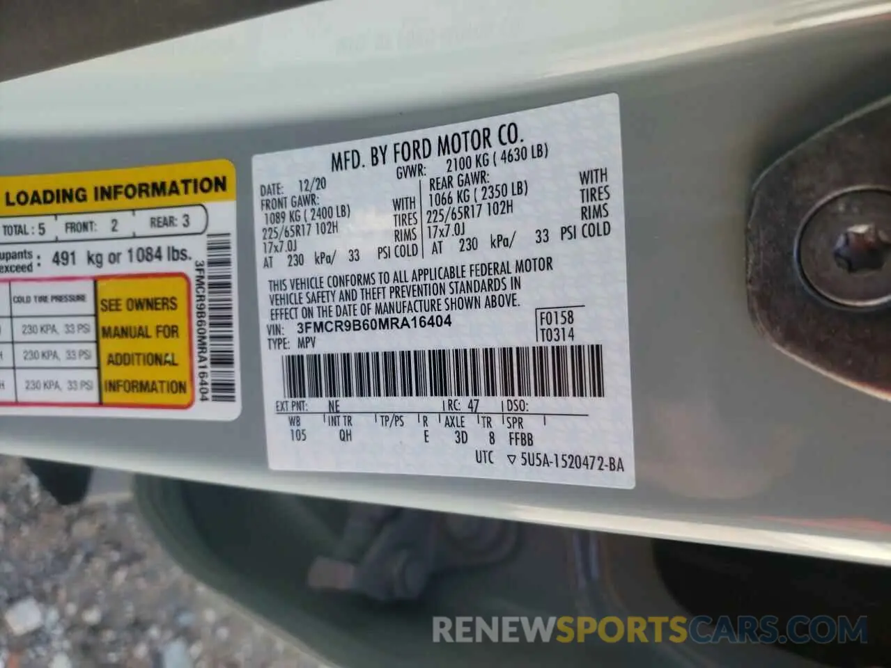 13 Photograph of a damaged car 3FMCR9B60MRA16404 FORD BRONCO 2021