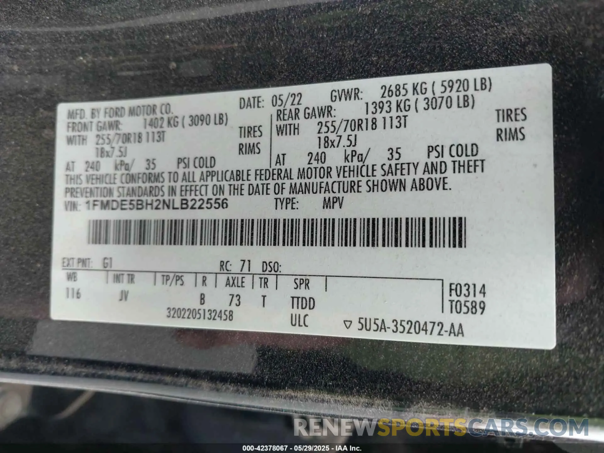 9 Photograph of a damaged car 1FMDE5BH2NLB22556 FORD BRONCO 2022