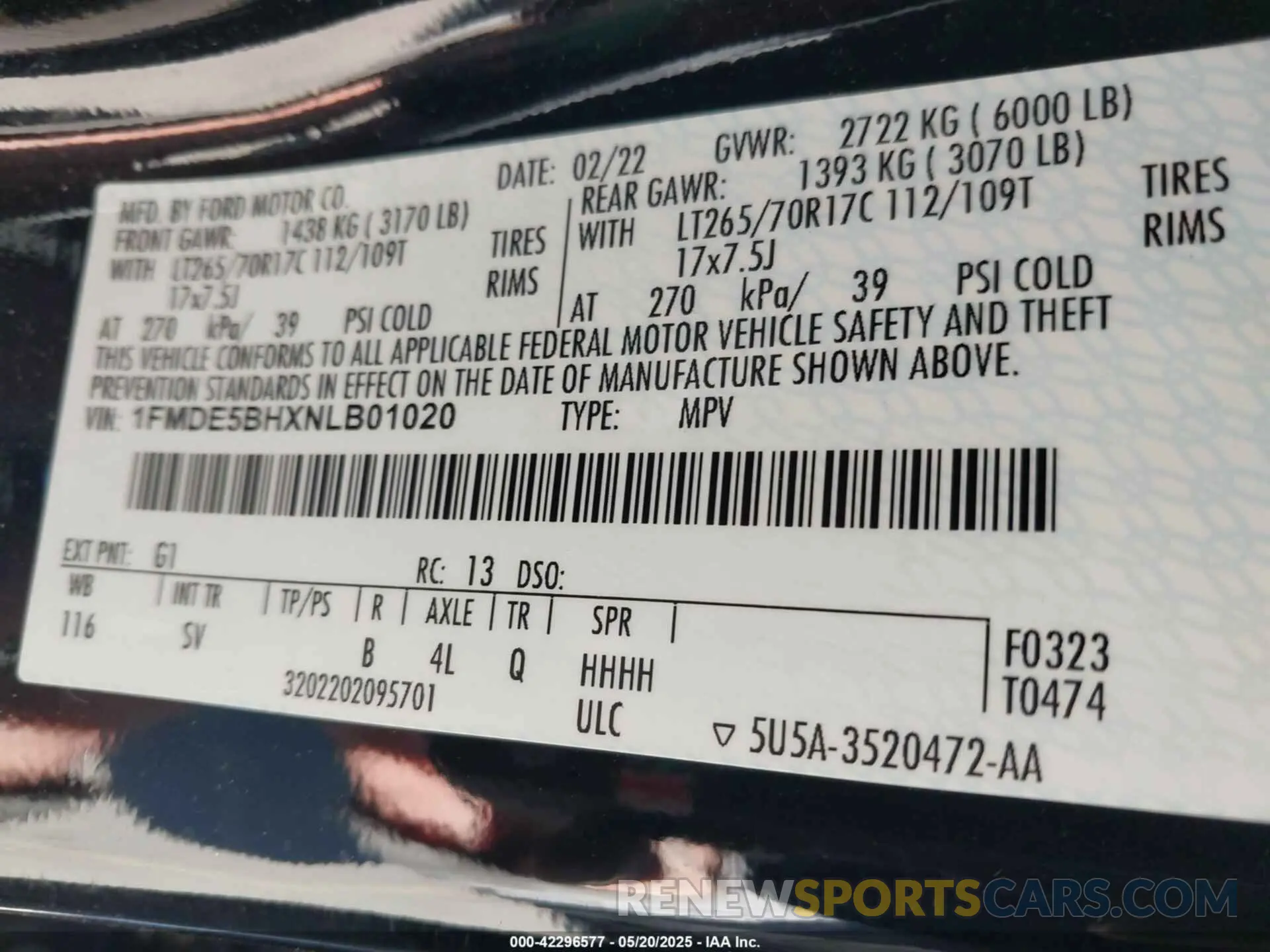 9 Photograph of a damaged car 1FMDE5BHXNLB01020 FORD BRONCO 2022