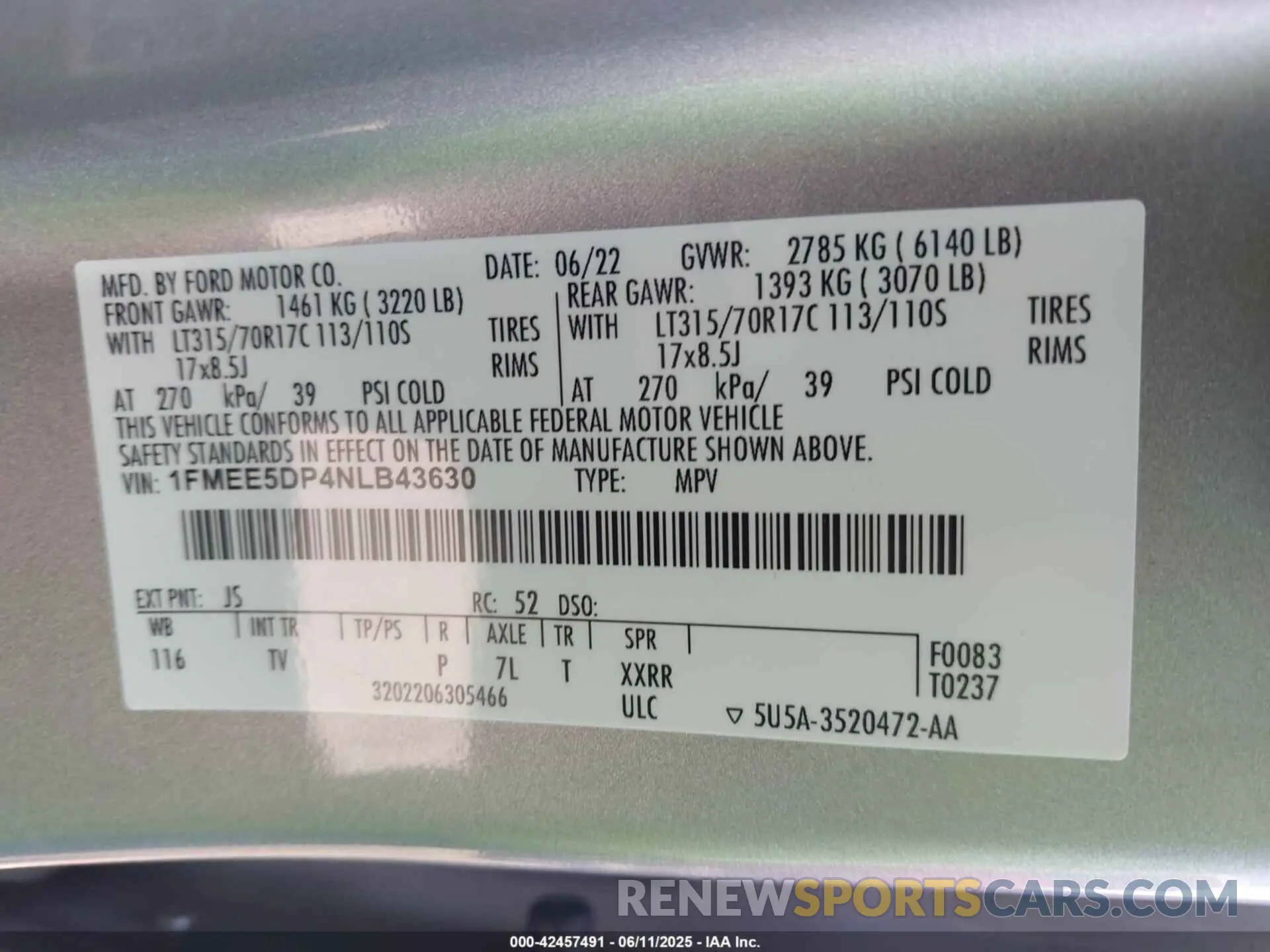 9 Photograph of a damaged car 1FMEE5DP4NLB43630 FORD BRONCO 2022