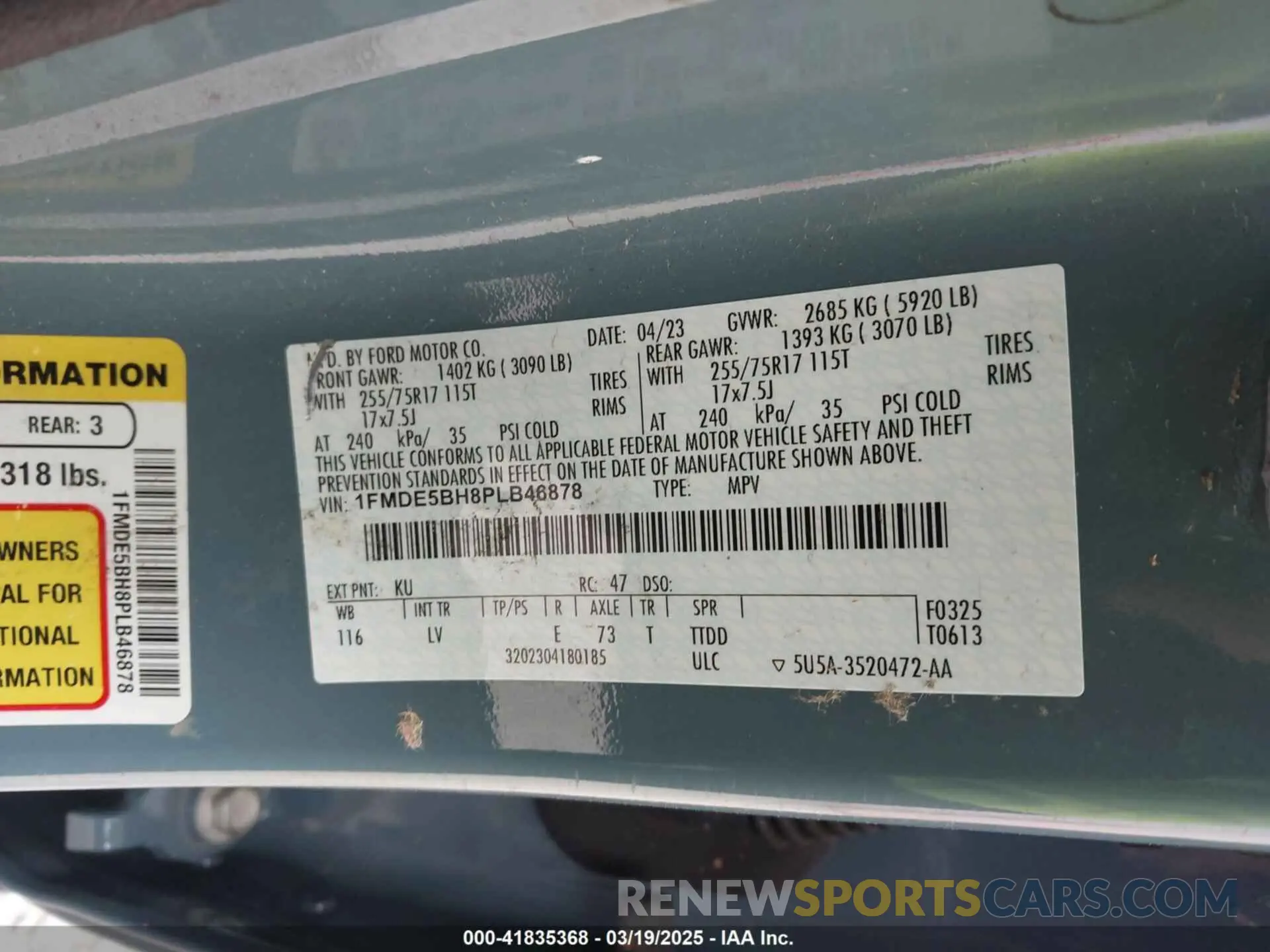 9 Photograph of a damaged car 1FMDE5BH8PLB46878 FORD BRONCO 2023