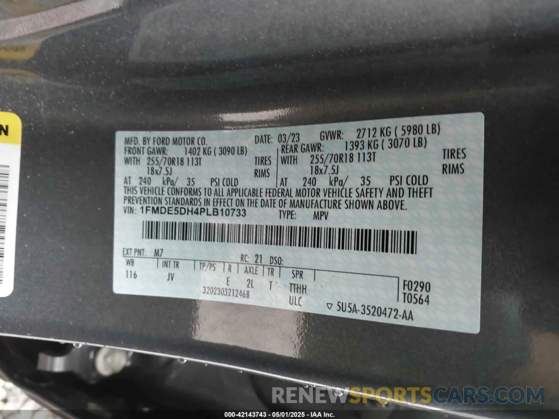 9 Photograph of a damaged car 1FMDE5DH4PLB10733 FORD BRONCO 2023