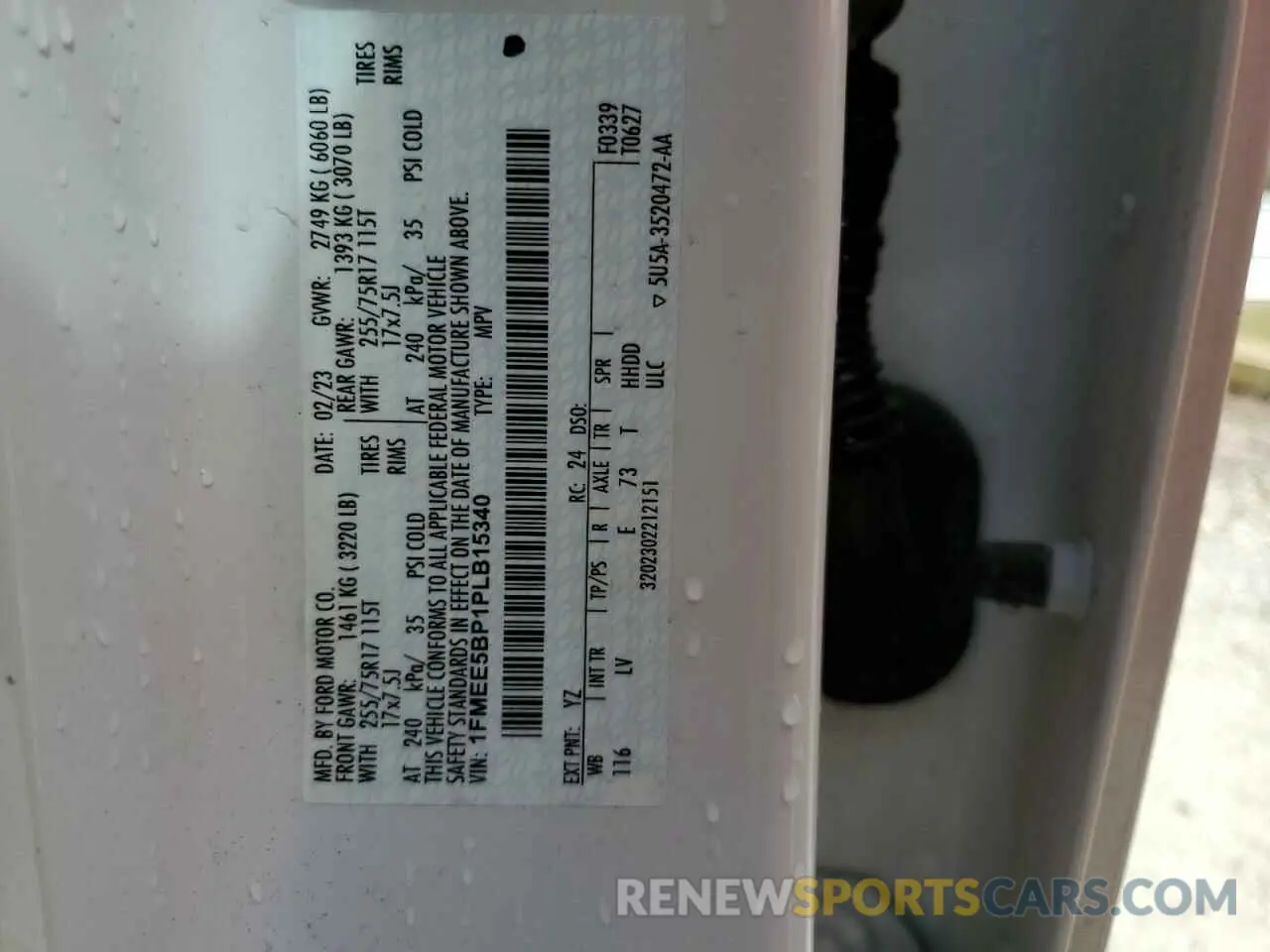 14 Photograph of a damaged car 1FMEE5BP1PLB15340 FORD BRONCO 2023