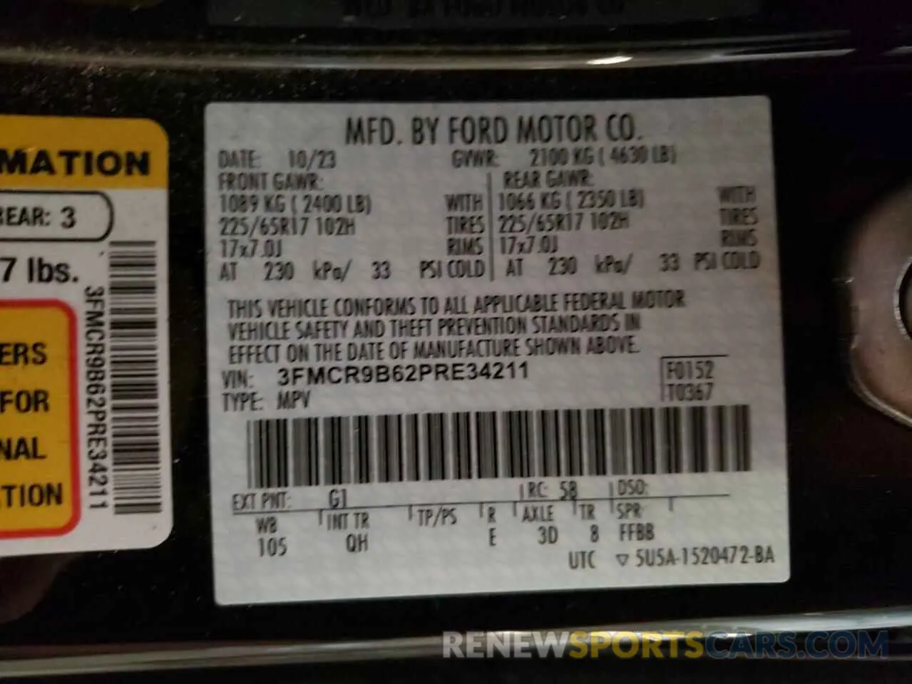 13 Photograph of a damaged car 3FMCR9B62PRE34211 FORD BRONCO 2023