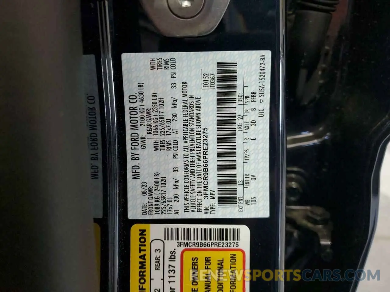 13 Photograph of a damaged car 3FMCR9B66PRE23275 FORD BRONCO 2023