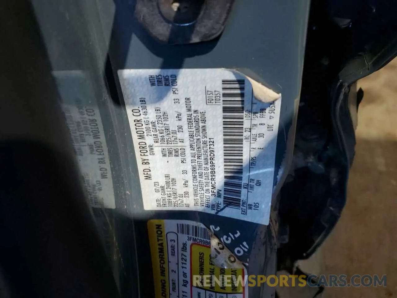 14 Photograph of a damaged car 3FMCR9B69PRD97321 FORD BRONCO 2023