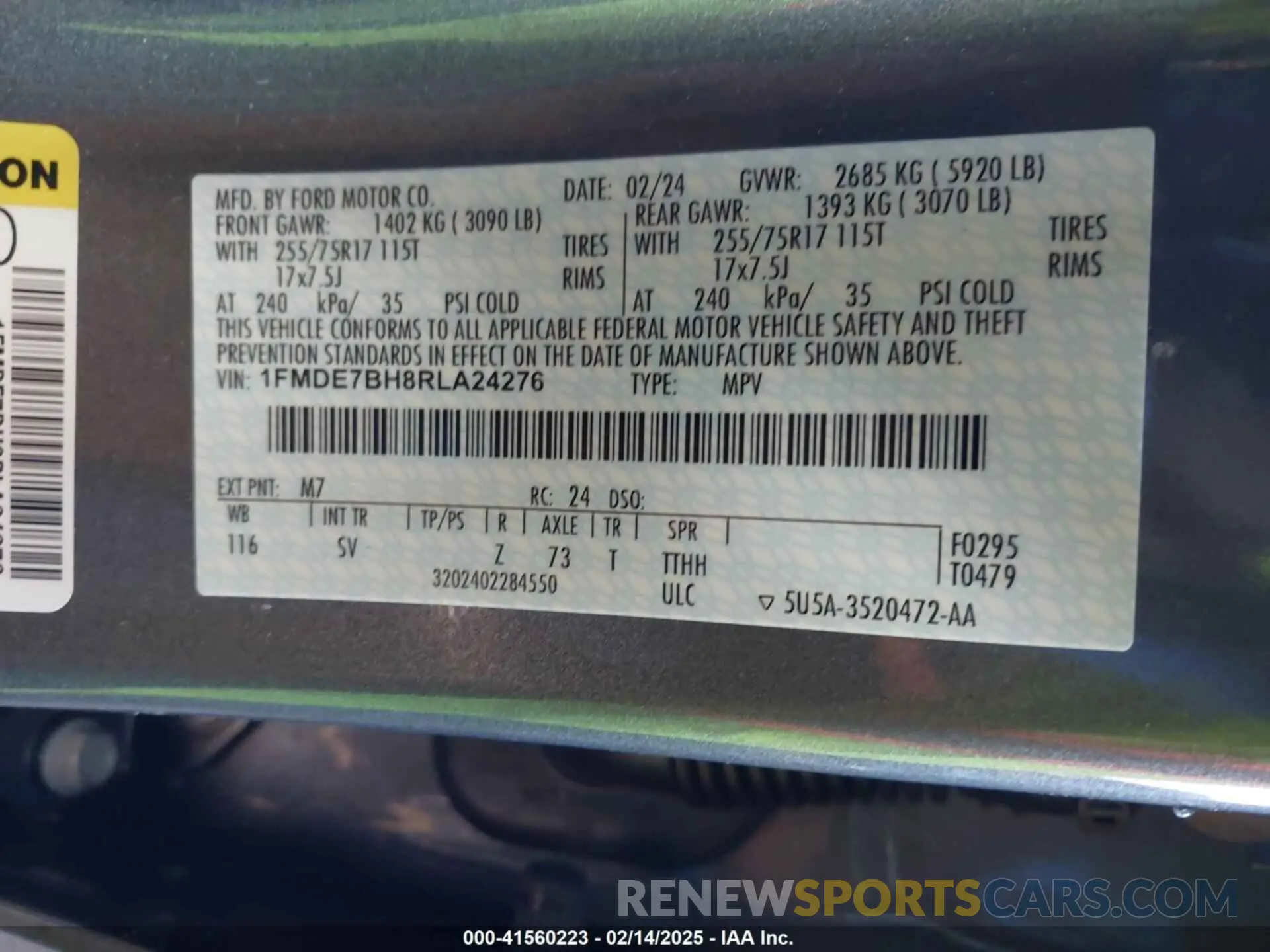 9 Photograph of a damaged car 1FMDE7BH8RLA24276 FORD BRONCO 2024