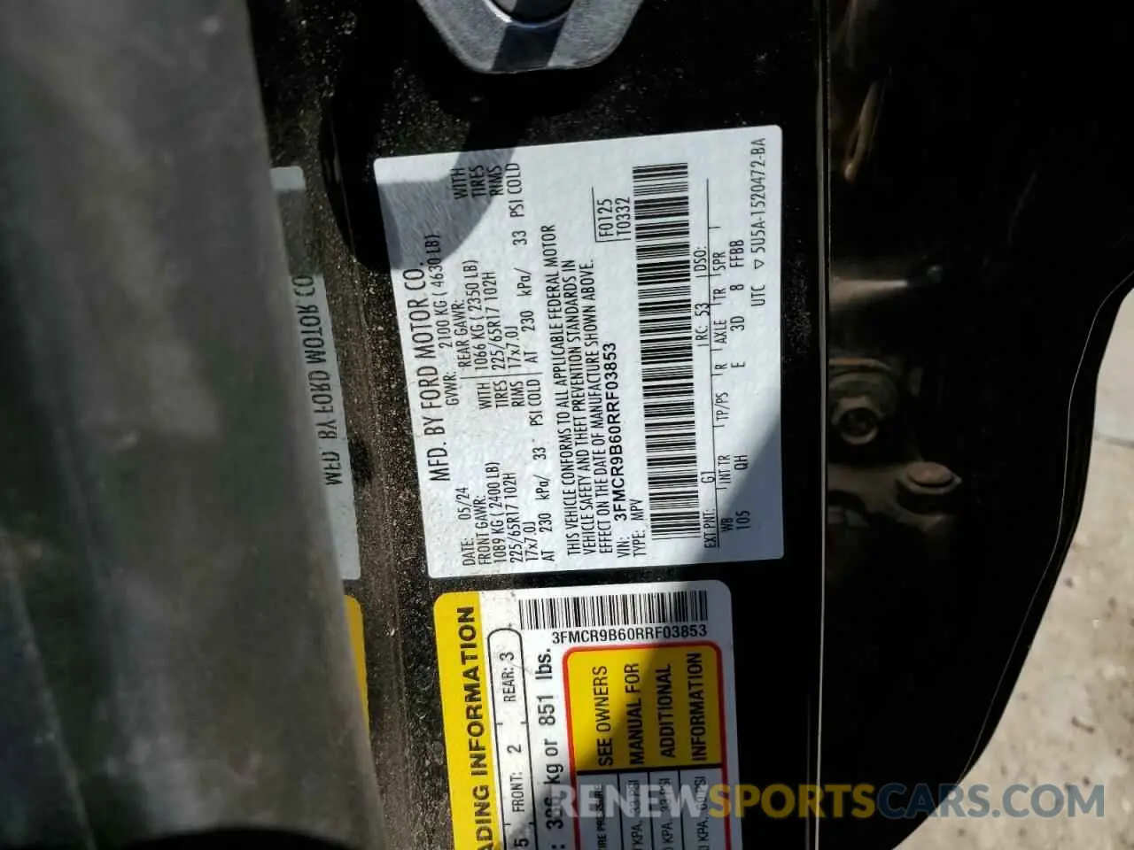 13 Photograph of a damaged car 3FMCR9B60RRF03853 FORD BRONCO 2024