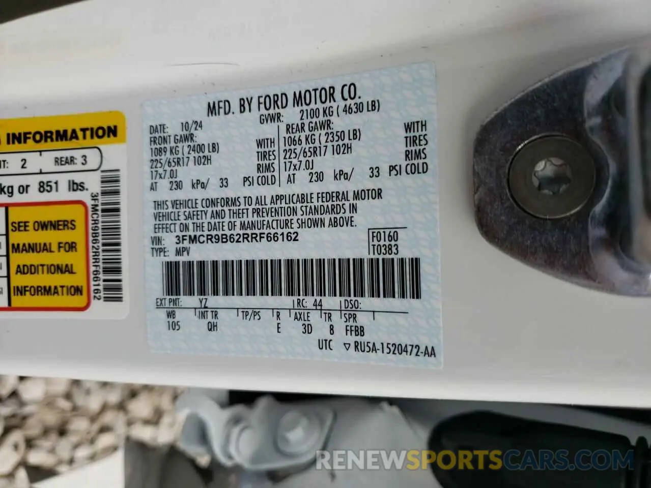13 Photograph of a damaged car 3FMCR9B62RRF66162 FORD BRONCO 2024