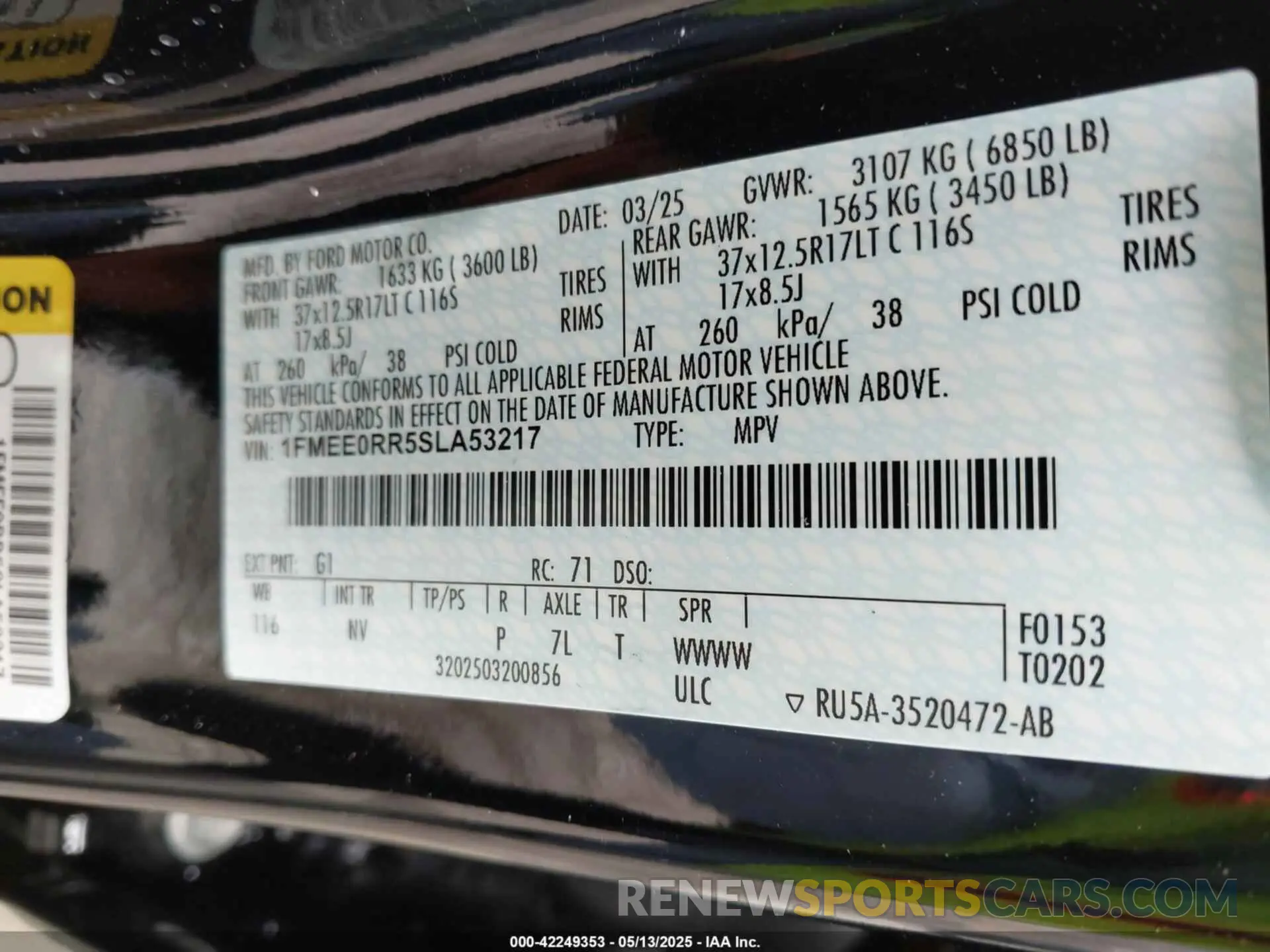 9 Photograph of a damaged car 1FMEE0RR5SLA53217 FORD BRONCO 2025