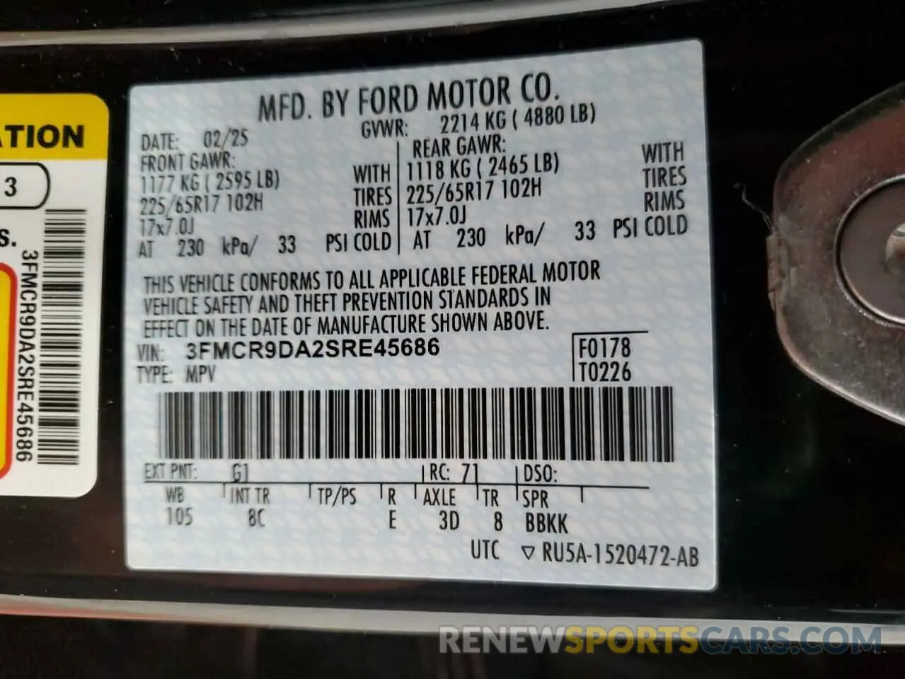 13 Photograph of a damaged car 3FMCR9DA2SRE45686 FORD BRONCO 2025
