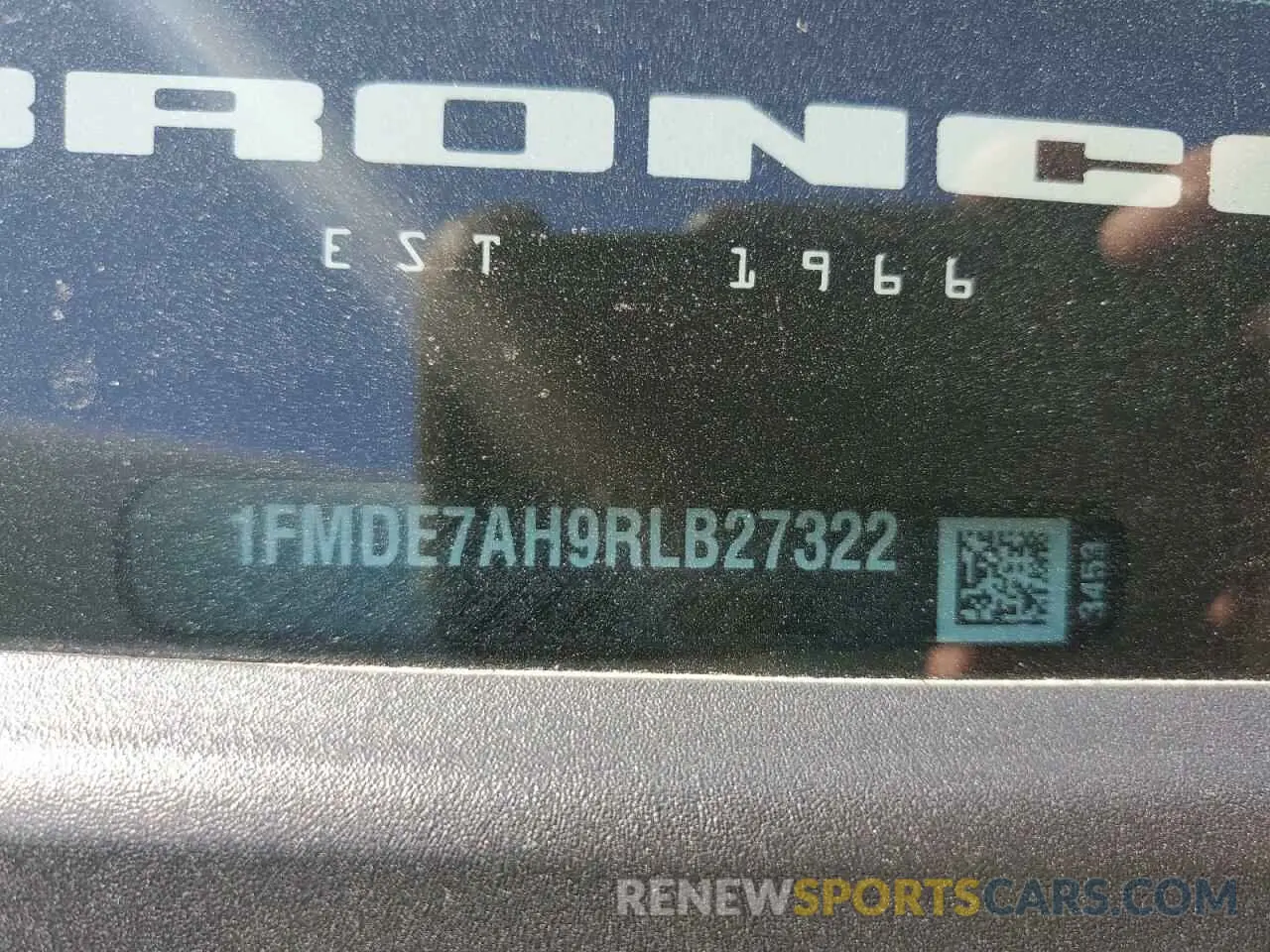 13 Photograph of a damaged car 1FMDE7AH9RLB27322 FORD BRONCO BIG 2024