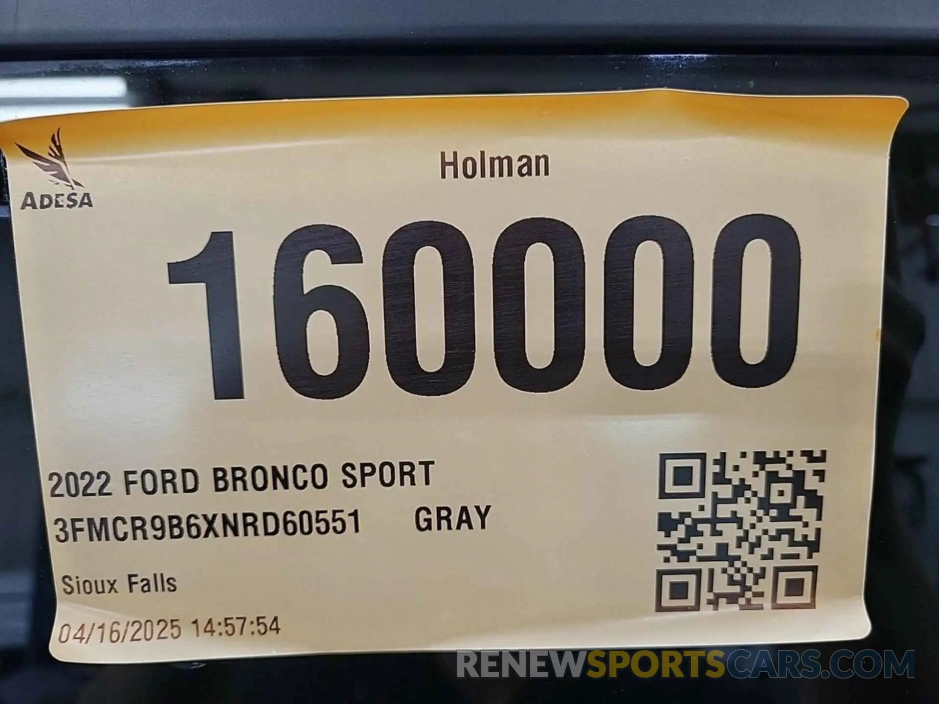 16 Photograph of a damaged car 3FMCR9B6XNRD60551 FORD BRONCO SPORT 2022