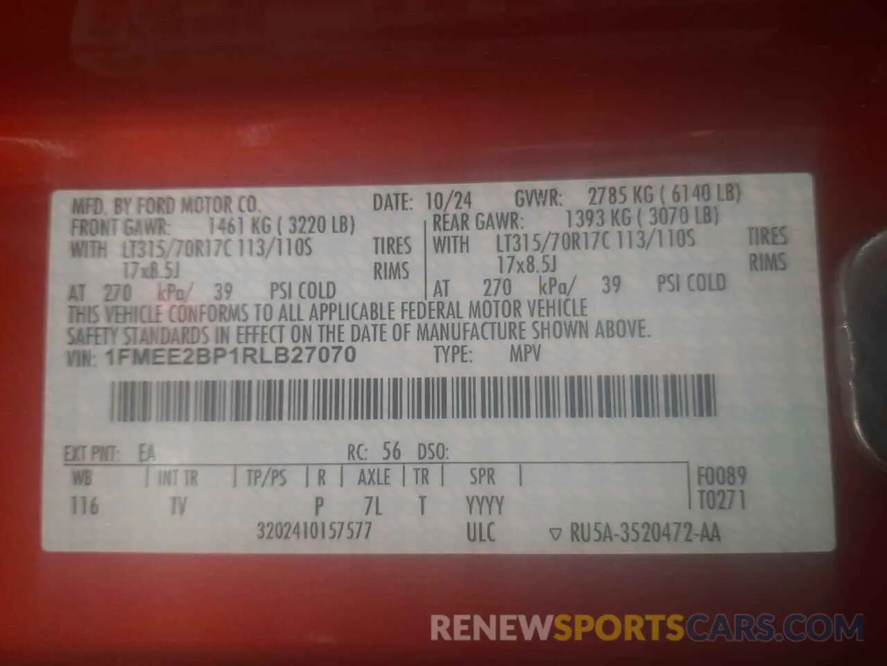 13 Photograph of a damaged car 1FMEE2BP1RLB27070 FORD BRONCO WIL 2024