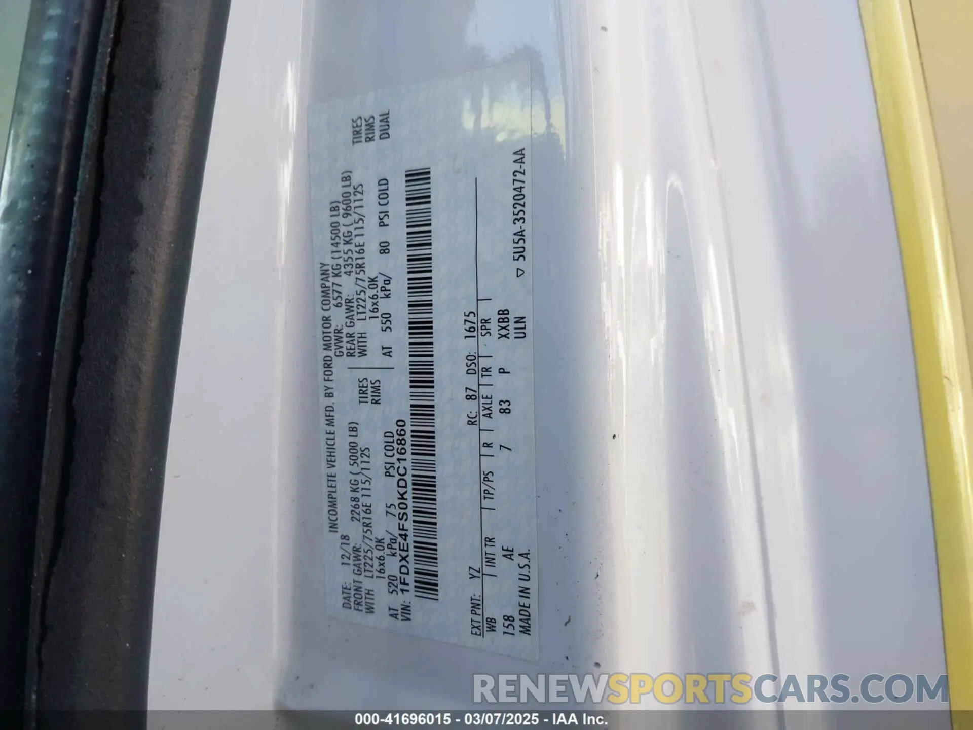 8 Photograph of a damaged car 1FDXE4FS0KDC16860 FORD E-450 CUTAWAY 2019
