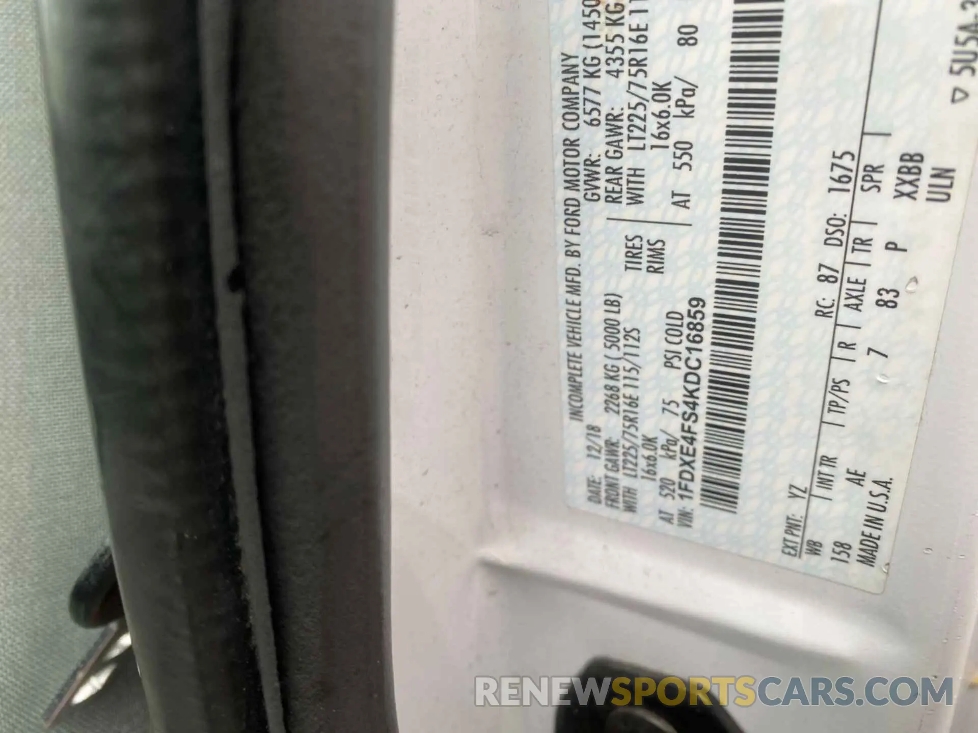 19 Photograph of a damaged car 1FDXE4FS4KDC16859 FORD E-450 CUTAWAY 2019