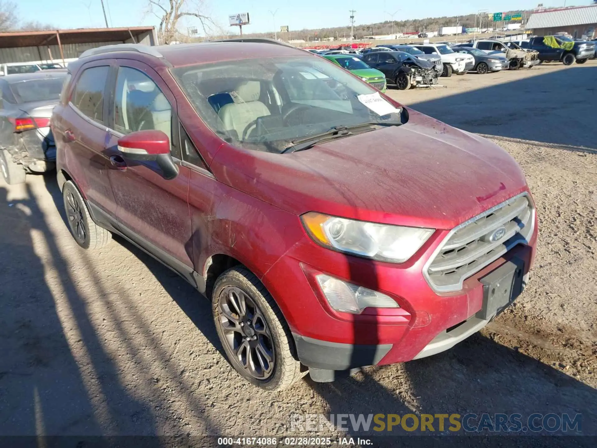 1 Photograph of a damaged car MAJ6S3KL4KC271163 FORD ECOSPORT 2019