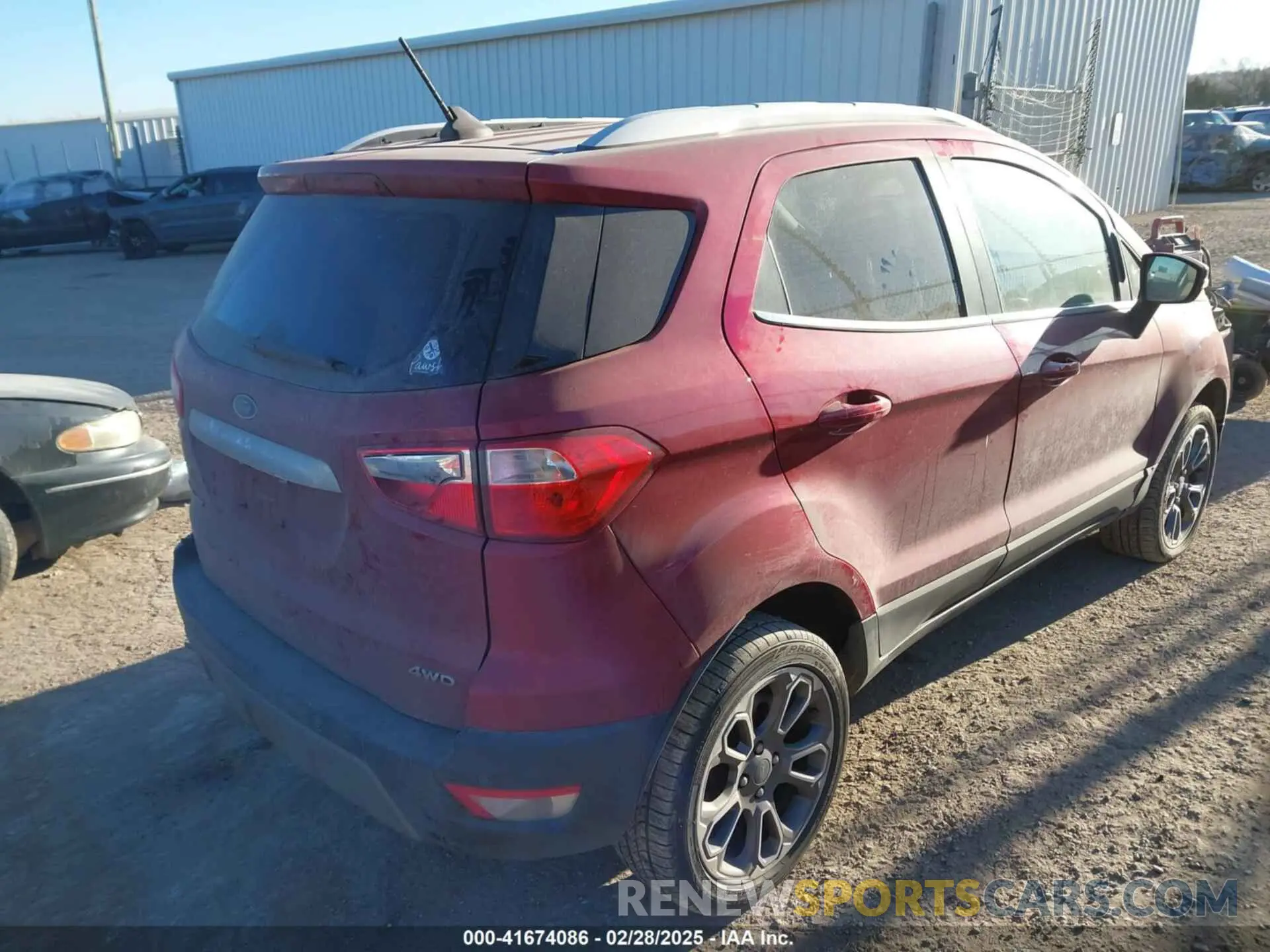 4 Photograph of a damaged car MAJ6S3KL4KC271163 FORD ECOSPORT 2019