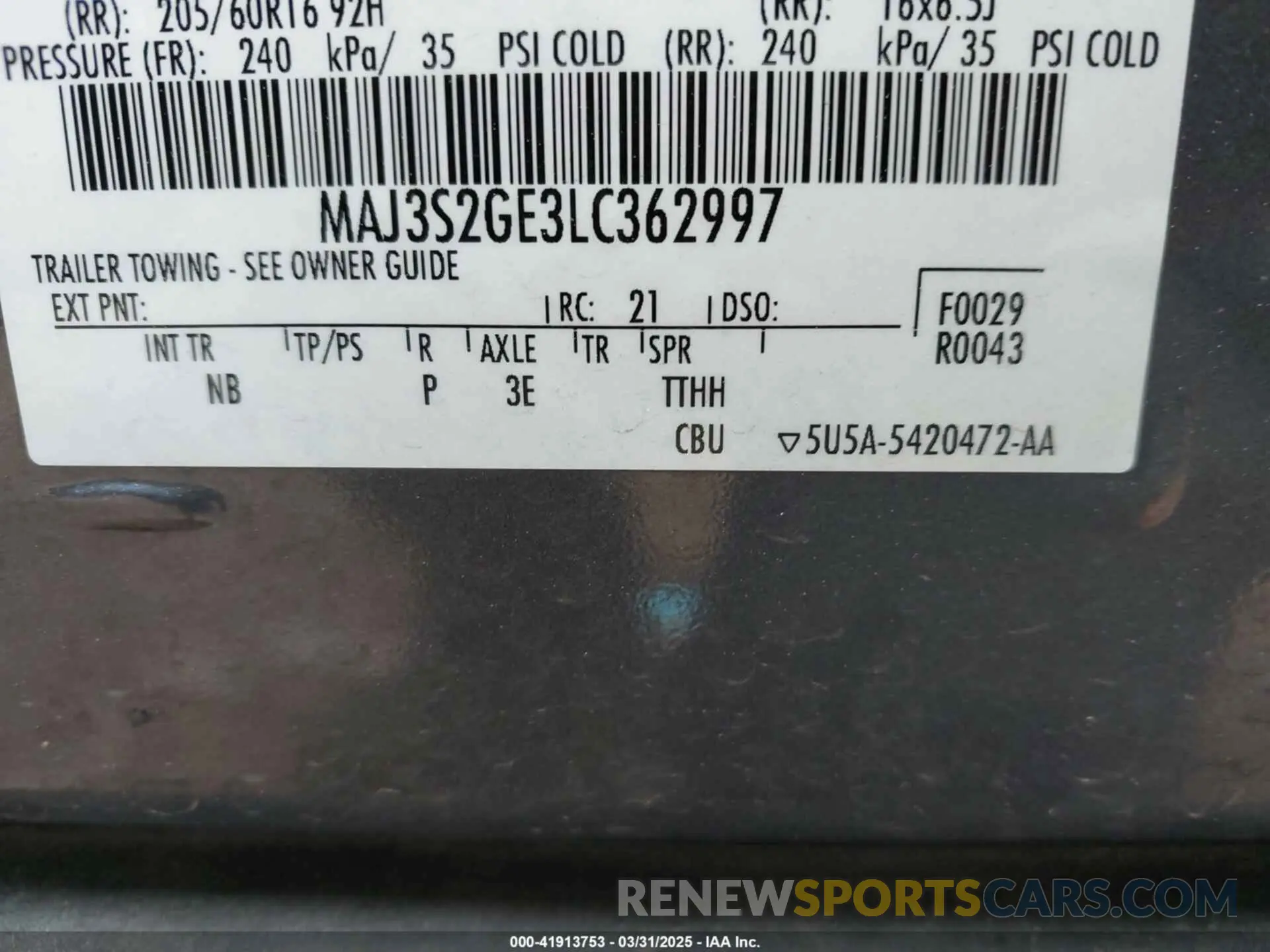 9 Photograph of a damaged car MAJ3S2GE3LC362997 FORD ECOSPORT 2020