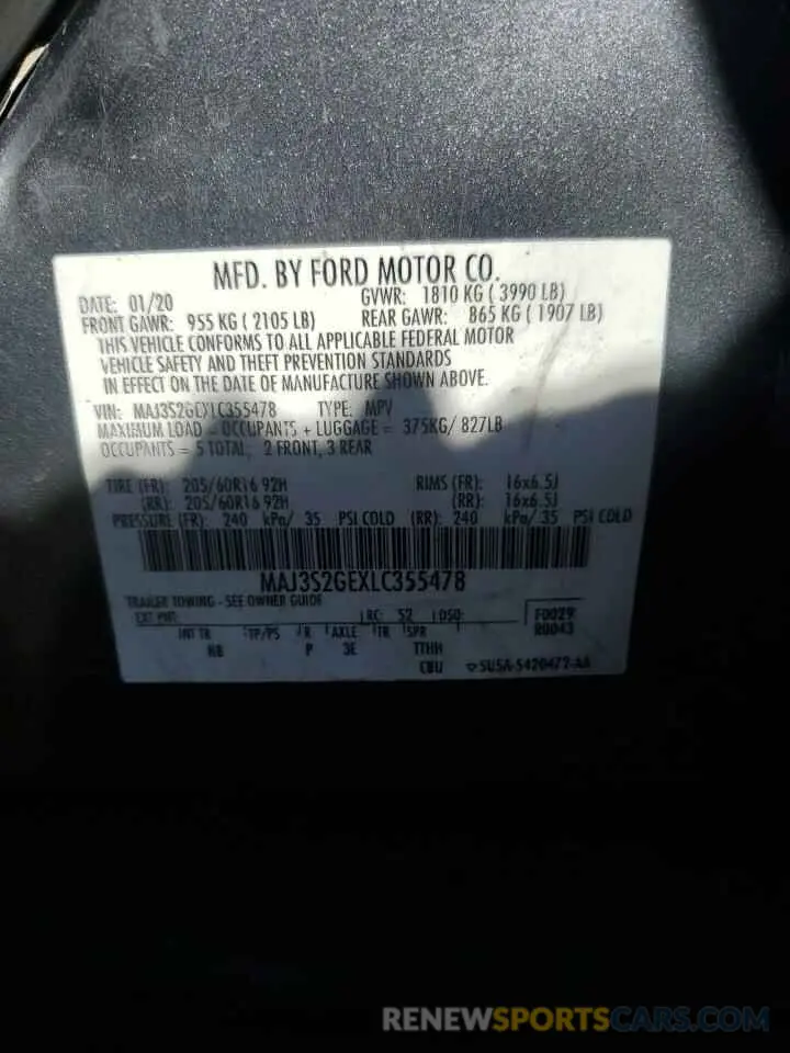 15 Photograph of a damaged car MAJ3S2GEXLC355478 FORD ECOSPORT 2020