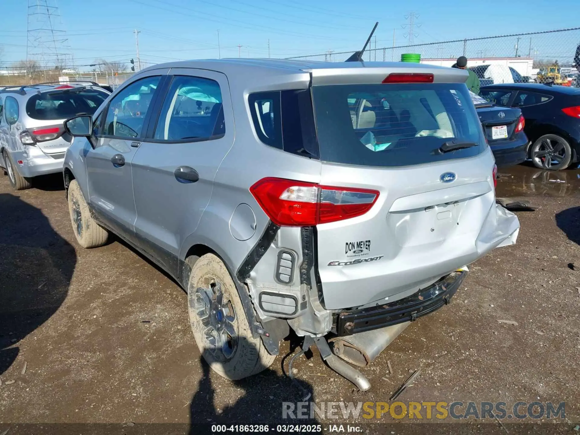 3 Photograph of a damaged car MAJ6S3FL3LC313897 FORD ECOSPORT 2020