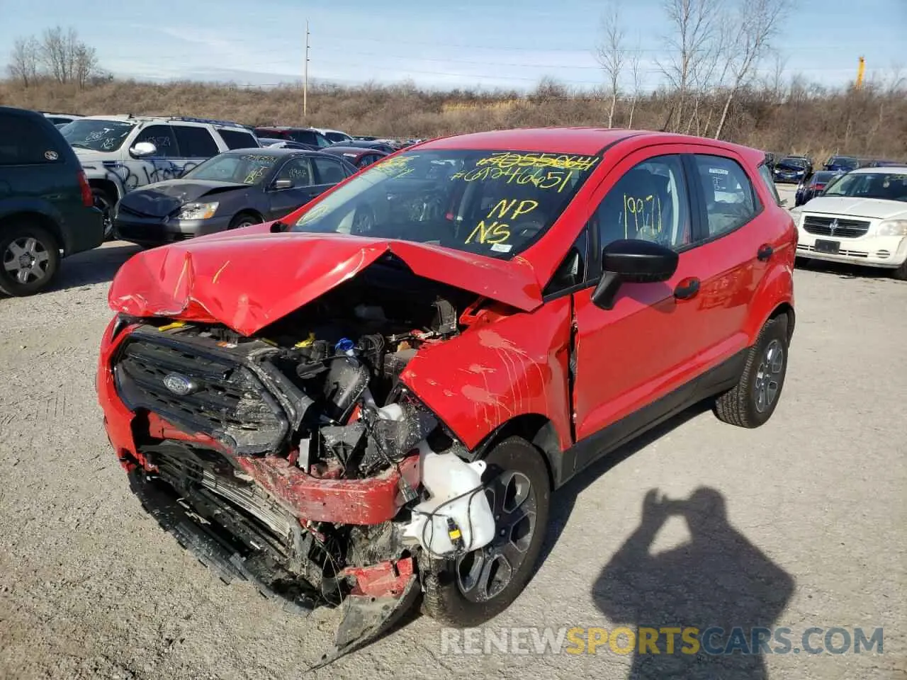 2 Photograph of a damaged car MAJ6S3FL5LC319202 FORD ECOSPORT 2020