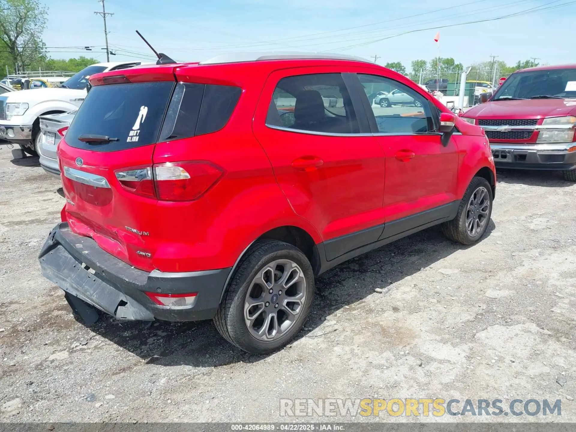 4 Photograph of a damaged car MAJ6S3KL4LC345585 FORD ECOSPORT 2020