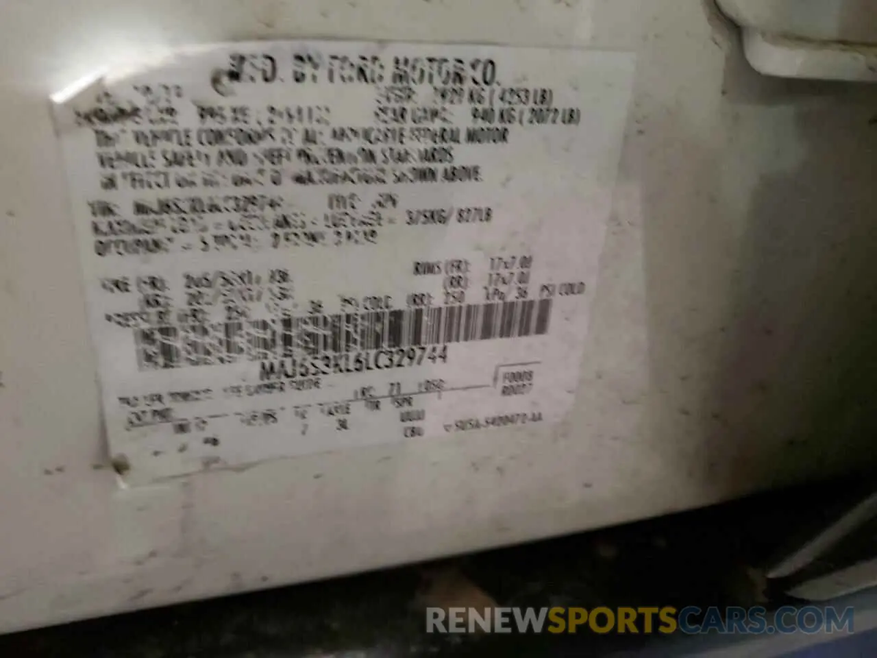 13 Photograph of a damaged car MAJ6S3KL6LC329744 FORD ECOSPORT 2020
