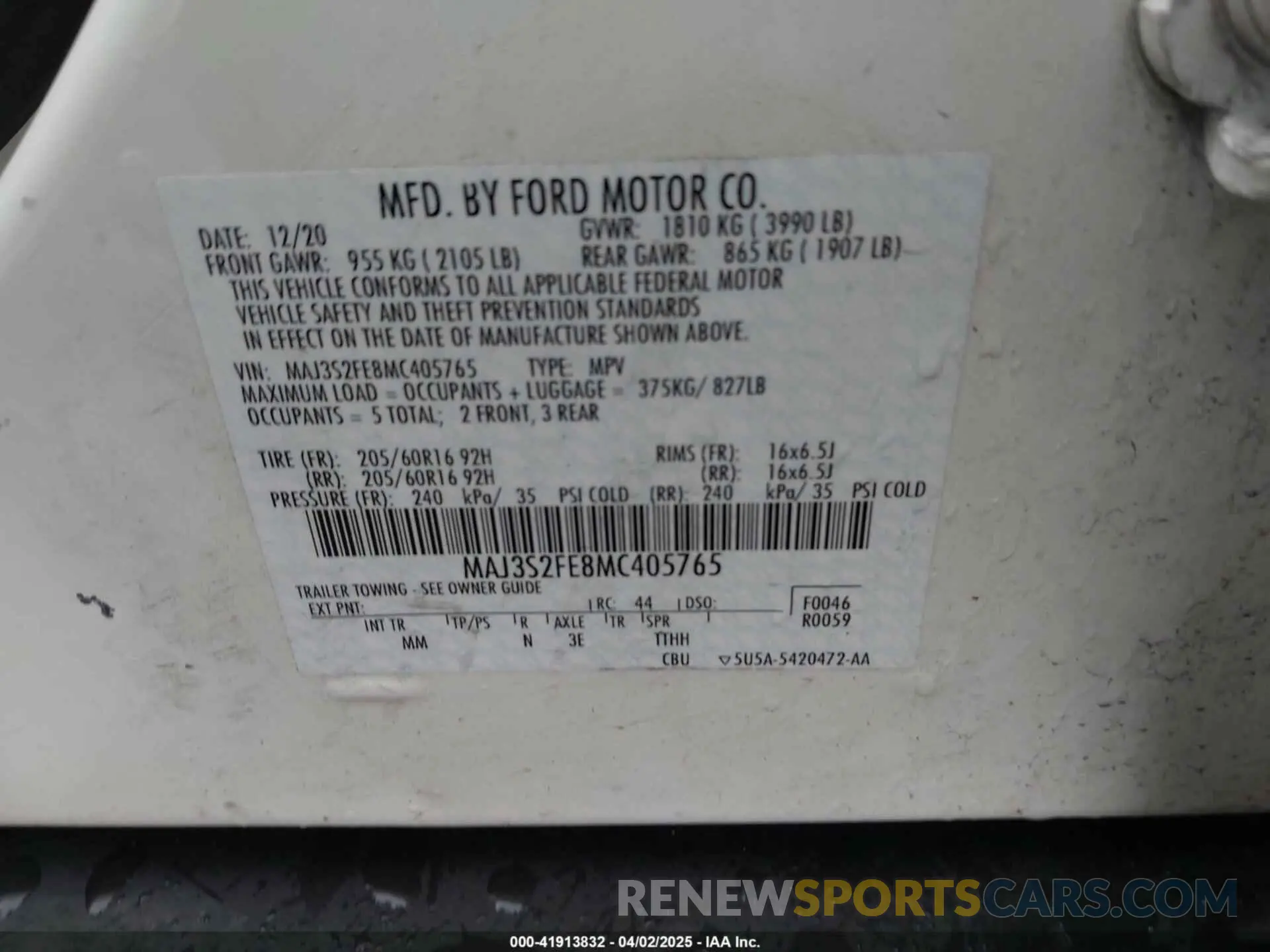 9 Photograph of a damaged car MAJ3S2FE8MC405765 FORD ECOSPORT 2021