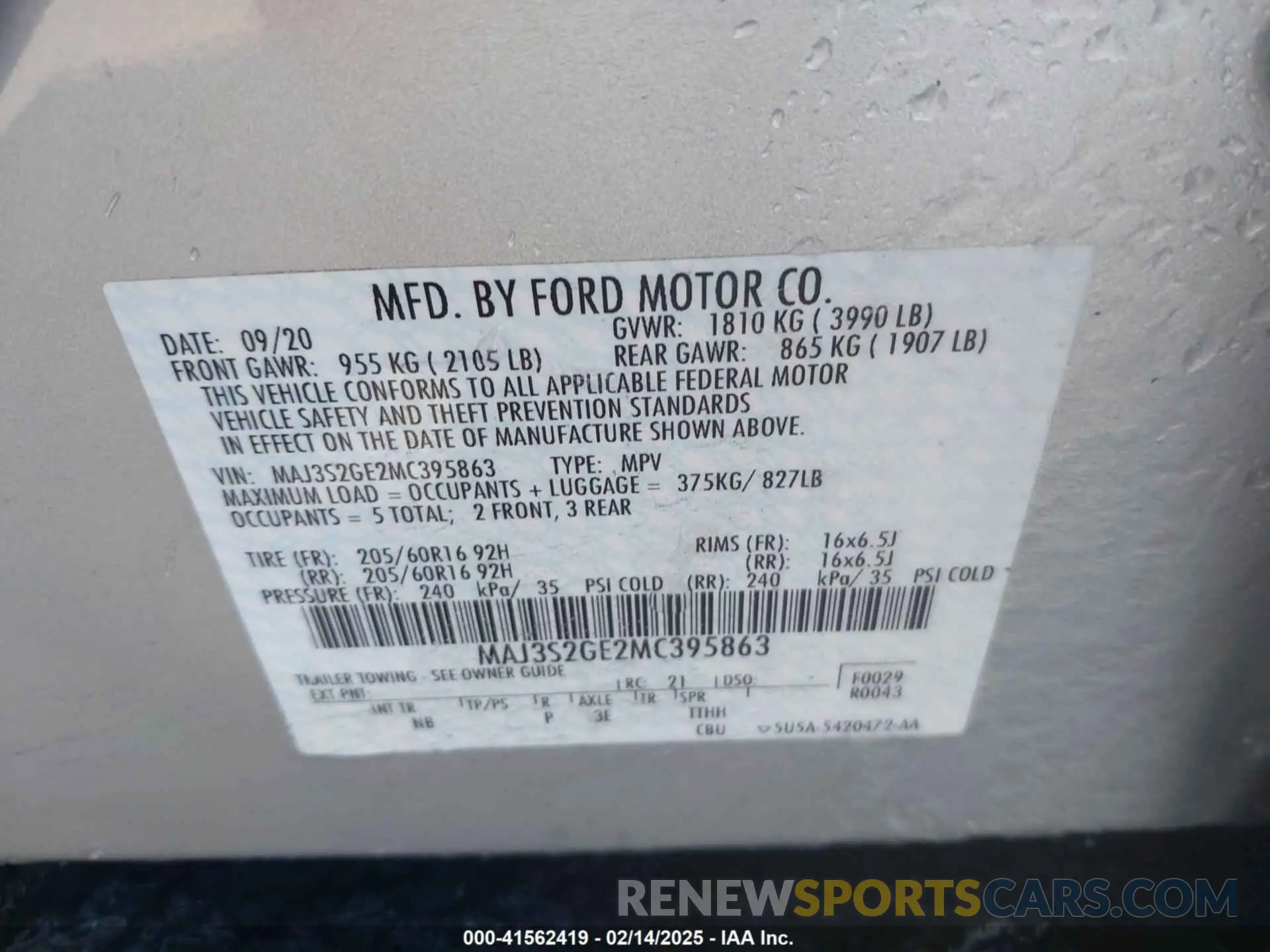 9 Photograph of a damaged car MAJ3S2GE2MC395863 FORD ECOSPORT 2021