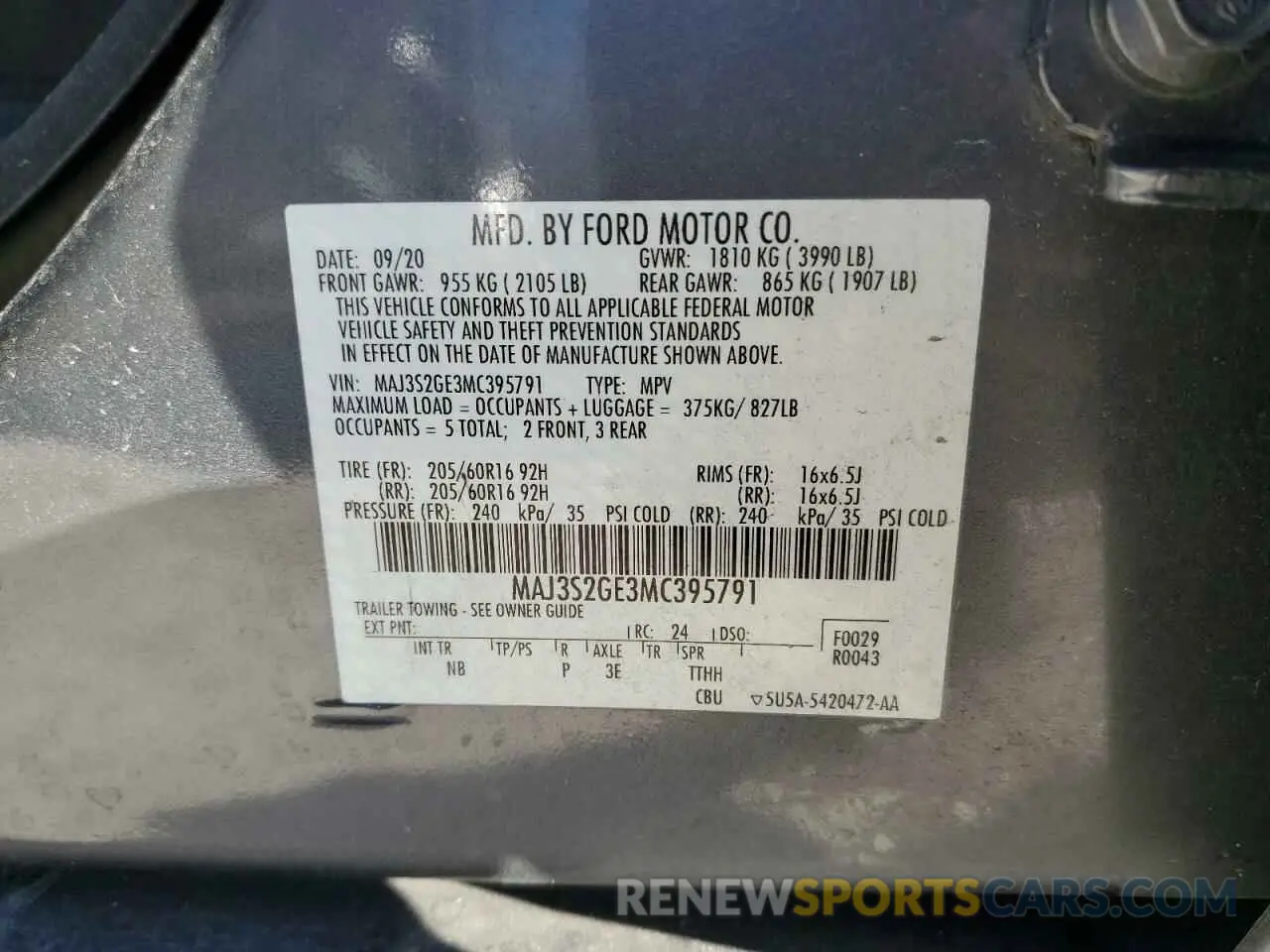 13 Photograph of a damaged car MAJ3S2GE3MC395791 FORD ECOSPORT 2021