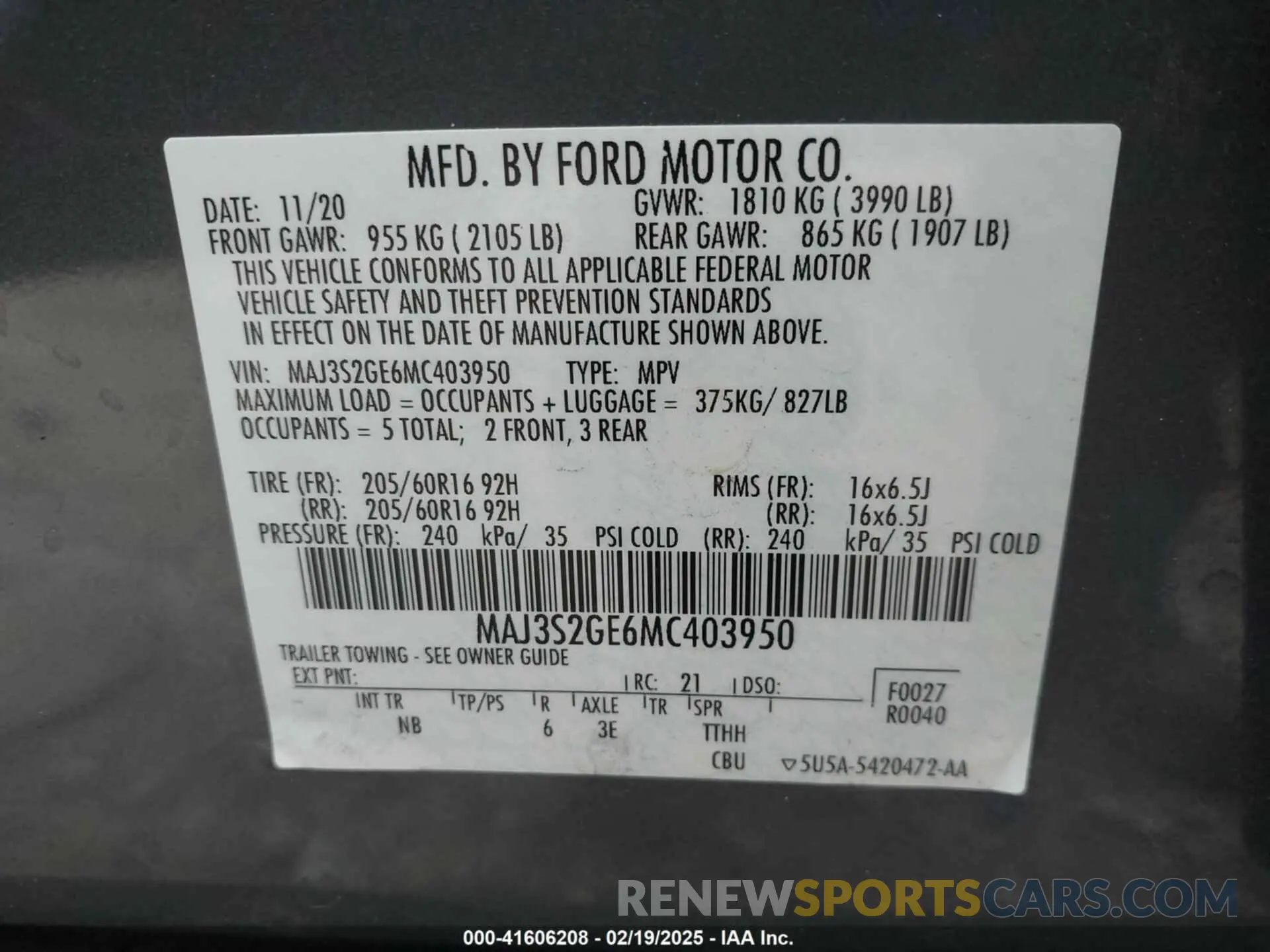 9 Photograph of a damaged car MAJ3S2GE6MC403950 FORD ECOSPORT 2021