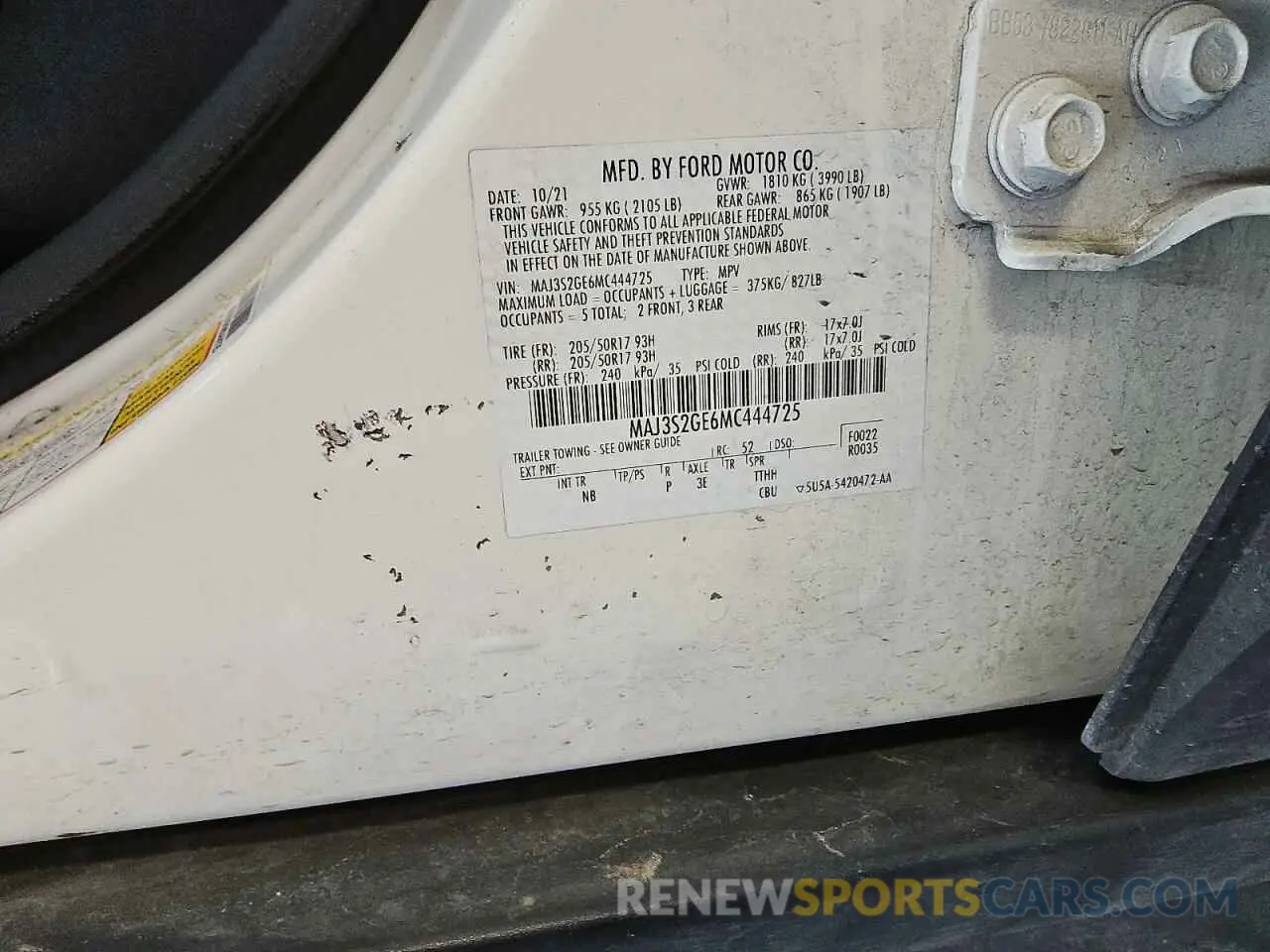 13 Photograph of a damaged car MAJ3S2GE6MC444725 FORD ECOSPORT 2021