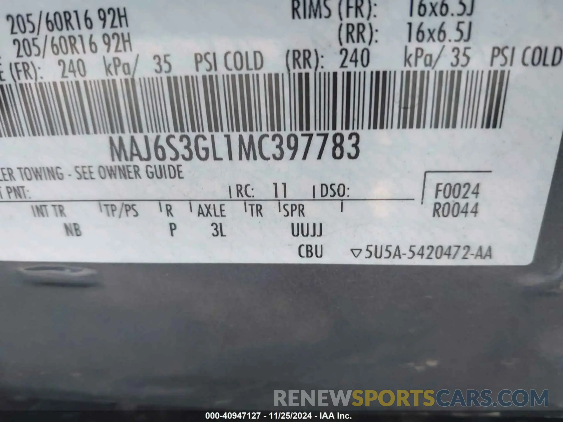 9 Photograph of a damaged car MAJ6S3GL1MC397783 FORD ECOSPORT 2021
