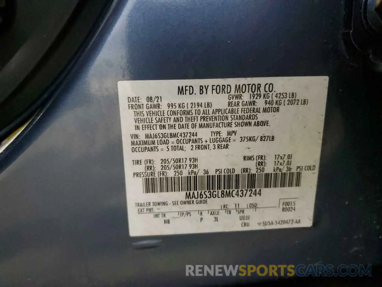 15 Photograph of a damaged car MAJ6S3GL8MC437244 FORD ECOSPORT 2021